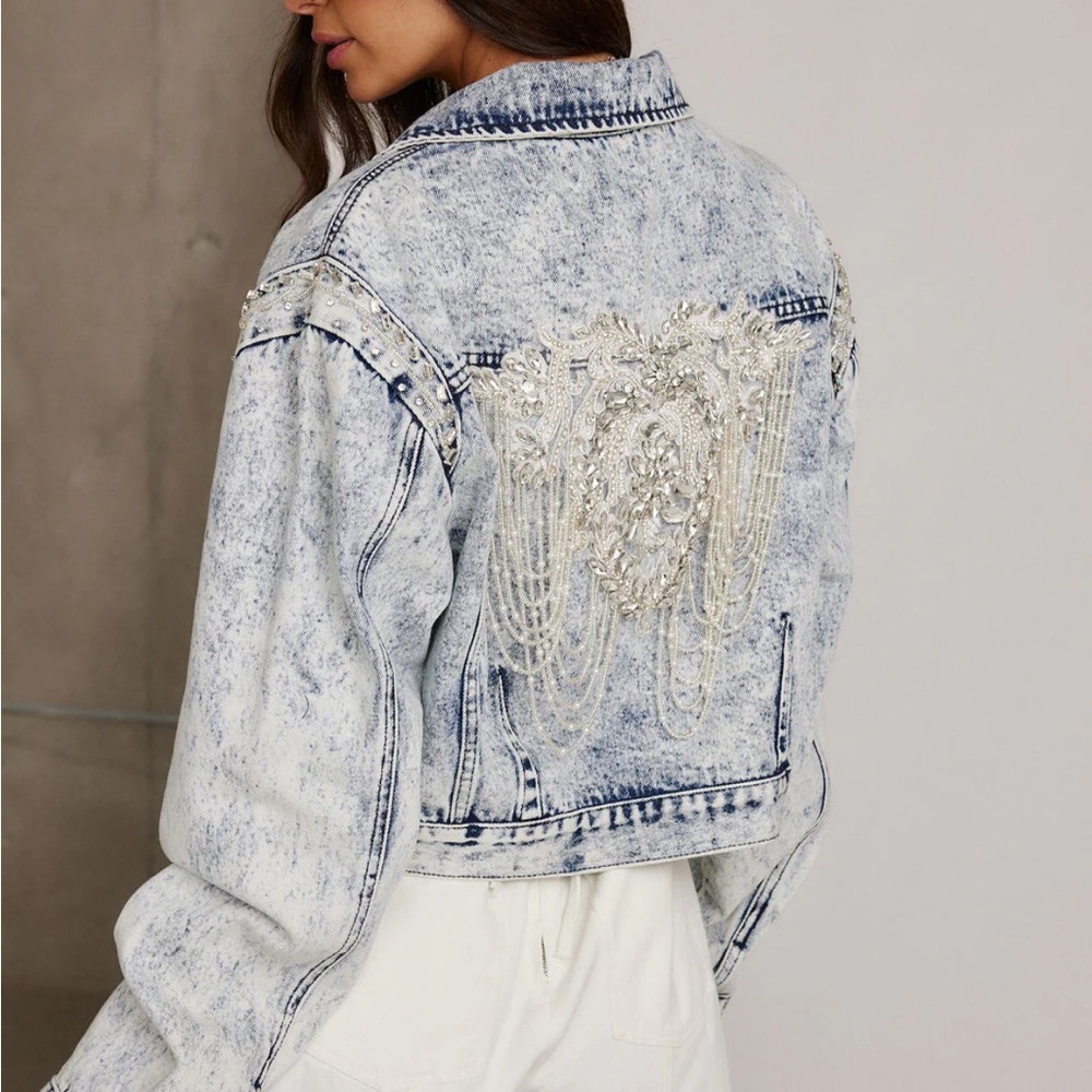 12th tribe Embellished Denim Jacket